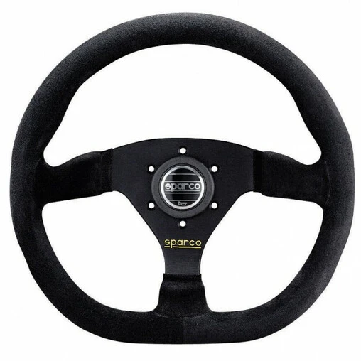 Sparco L360 Flat Steering Wheel, Black Suede, Black Spokes 3 Sparco L360 Flat Steering Wheel, Black Suede, Black Spokes