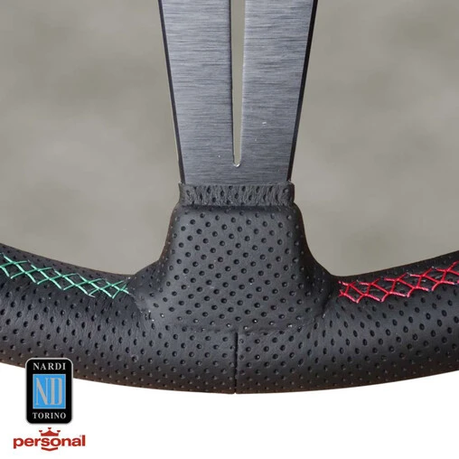 Nardi Deep Corn Steering Wheel, Black Perforated Leather, Black Spokes, 3-Sector Italia Stitching, 75 Mm Dish, Ø35 Cm 4 Nardi Deep Corn Steering Wheel, Black Perforated Leather, Black Spokes, 3-Sector Italia Stitching, 75 Mm Dish, Ø35 Cm - Image 2