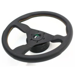 Personal Grinta Steering Wheel - Kingston Edition 330 Mm - Black Leather, Black Spokes, Rasta Stitching -The Country Road Shop large kingston grinta 2 1 1