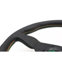 Personal Grinta Steering Wheel - Kingston Edition 330 Mm - Black Leather, Black Spokes, Rasta Stitching -The Country Road Shop large kingston grinta stitch 1 1