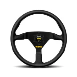 Momo Mod. 78 Steering Wheel (36 Mm Dish), Black Leather, Black Spokes - 35 Cm