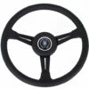 Nardi Classic ND36 Steering Wheel, Black Leather, Black Spokes, Black Stitching, 25 Mm Dish