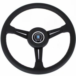 Nardi Classic ND36 Steering Wheel, Black Leather, Black Spokes, Black Stitching, 25 Mm Dish