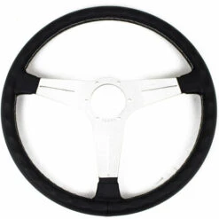 Nardi Classic ND39 Steering Wheel, Black Leather, Satin Spokes, Grey Stitching, 30 Mm Dish -The Country Road Shop large n nd classic 6061.39.1001 03