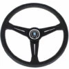 Nardi Classic ND39 Steering Wheel, Black Leather, Black Spokes, Grey Stitching, 30 Mm Dish -The Country Road Shop large n nd classic 6061.39.2001 01