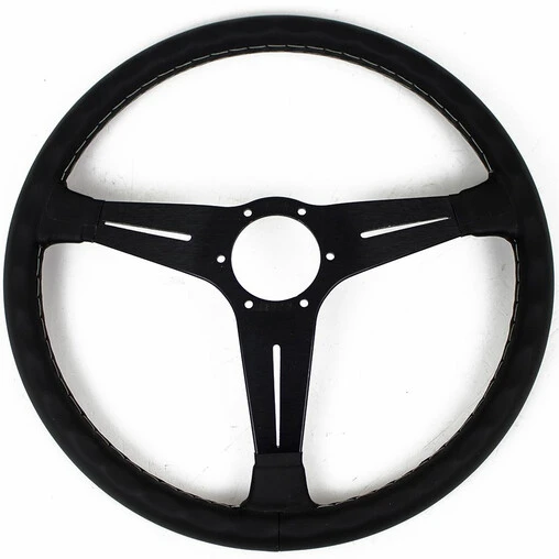 Nardi Classic ND39 Steering Wheel, Black Leather, Black Spokes, Grey Stitching, 30 Mm Dish 4 Nardi Classic ND39 Steering Wheel, Black Leather, Black Spokes, Grey Stitching, 30 Mm Dish - Image 2