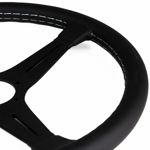 Nardi Classic ND39 Steering Wheel, Black Leather, Black Spokes, Grey Stitching, 30 Mm Dish 6 Nardi Classic ND39 Steering Wheel, Black Leather, Black Spokes, Grey Stitching, 30 Mm Dish - Image 4
