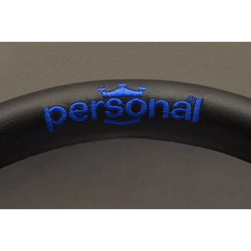 Personal Pole Position Steering Wheel - 330 Mm - Black Leather & Blue Suede, Black Spokes, Blue Logo 4 Personal Pole Position Steering Wheel - 330 Mm - Black Leather & Blue Suede, Black Spokes, Blue Logo - Image 2
