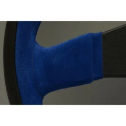 Personal Pole Position Steering Wheel - 350 Mm - Black Leather & Blue Suede, Black Spokes, Blue Logo -The Country Road Shop large p 6521.35.2003 04