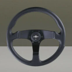 Personal Fitti E3 Steering Wheel - 350 Mm - Black Leather, Black Spokes, Black Stitching
