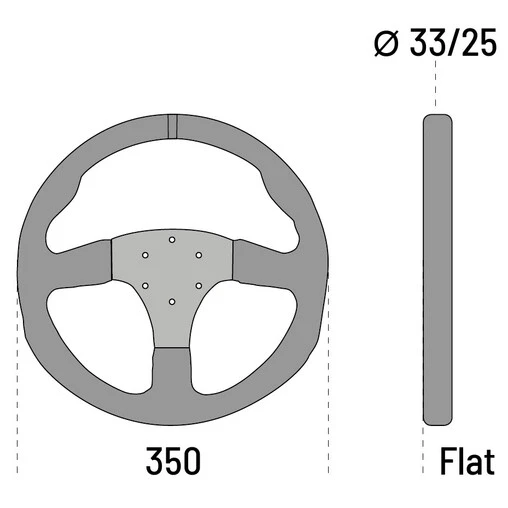 Sparco R350 Flat Steering Wheel, Suede 4 Sparco R350 Flat Steering Wheel, Suede - Image 2