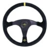 Personal Trophy Steering Wheel - 350 Mm - Black Suede, Black Spokes, Yellow Stitching -The Country Road Shop large trophy 6518352081